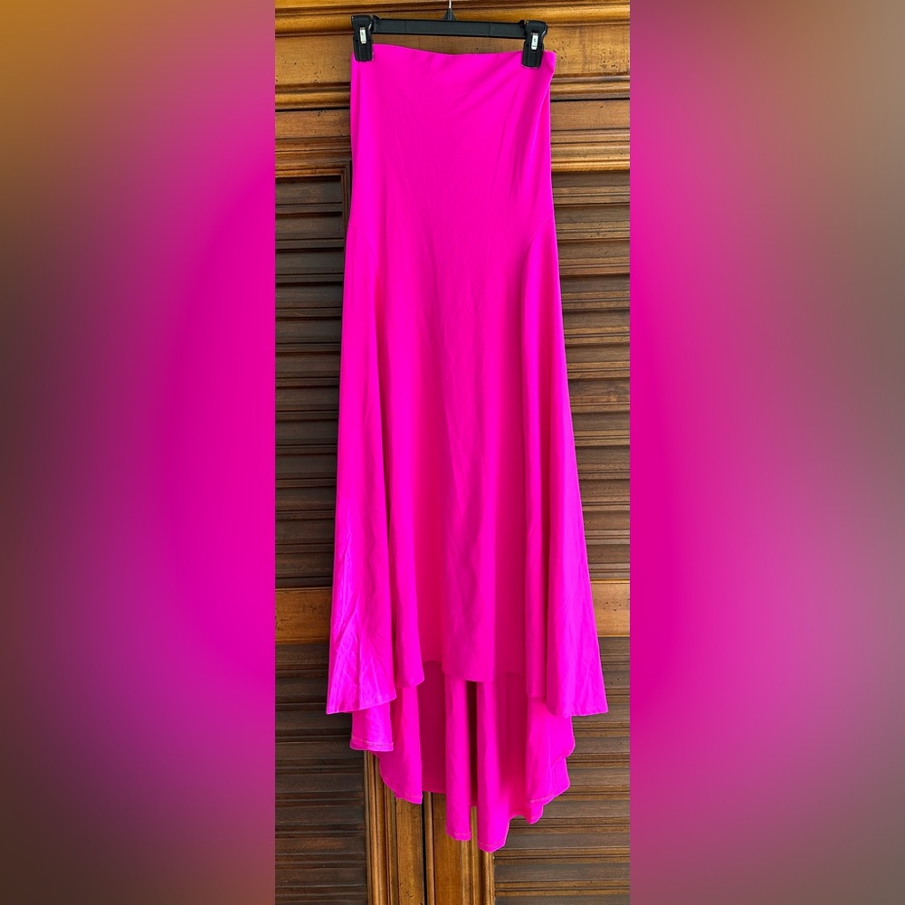 Susana Monaco strapless seamed high low dress NWT color Magenta Size Small - Picture 7 of 8
